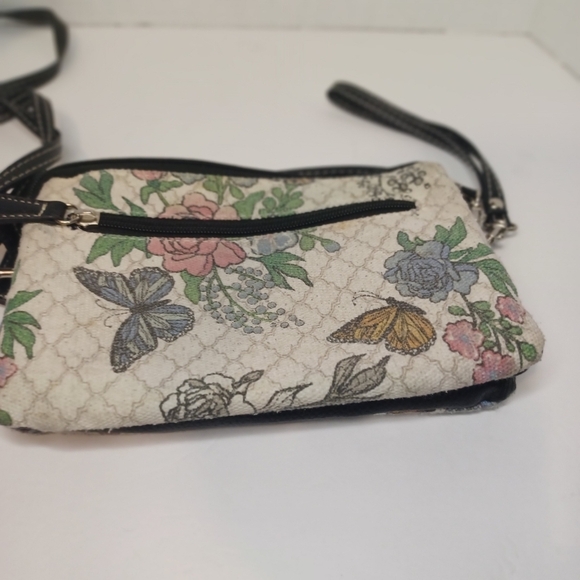 Stone Mountain Monarch Floral Trifecta Crossbody‎ Bag Many Pouches/Pockets - Picture 2 of 8